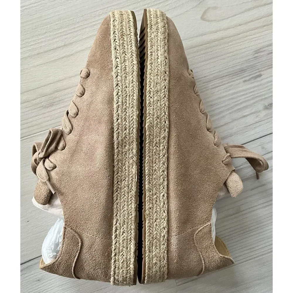 Sam Edelman Women's Poppy Jute Taupe Suede Sneaker Size 10 NIB